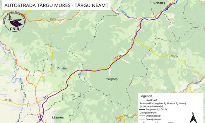 schita traseu grinties ditrau segment din autostrada a8