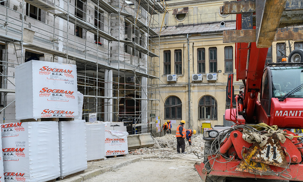 stadiu lucrari filarmonica iasi februarie 2025