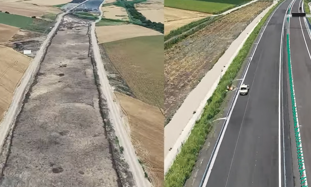 evolutie lucrari A7 iulie 2024-iulie 2025