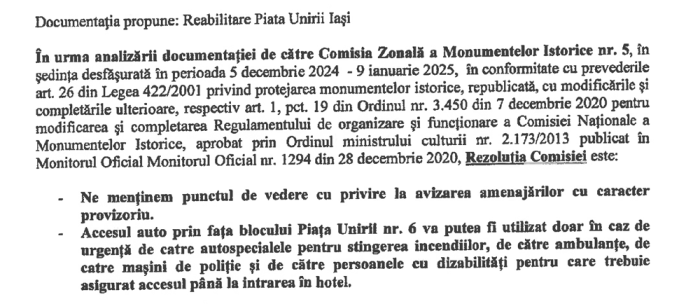 rezolutie comisie zonala monumente istorice