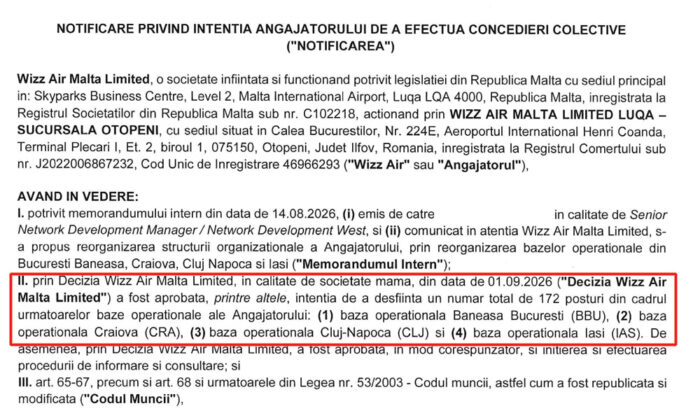 extras din notificare wizz air