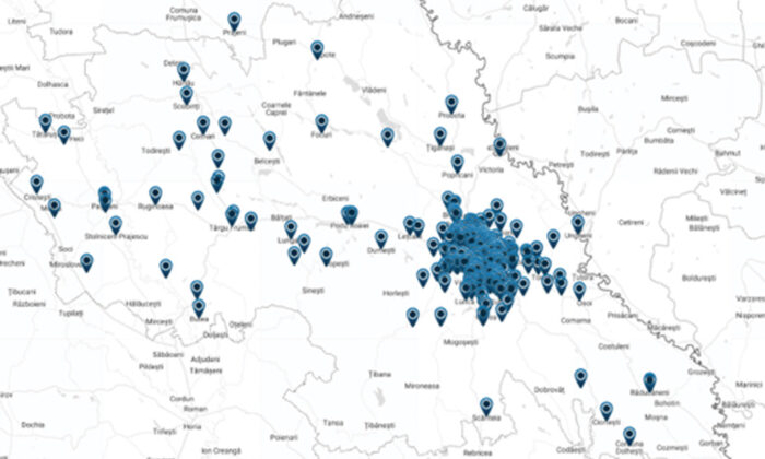 Harta județului Iași - imaginea de ansamblu a proiectelor aflate în construcție